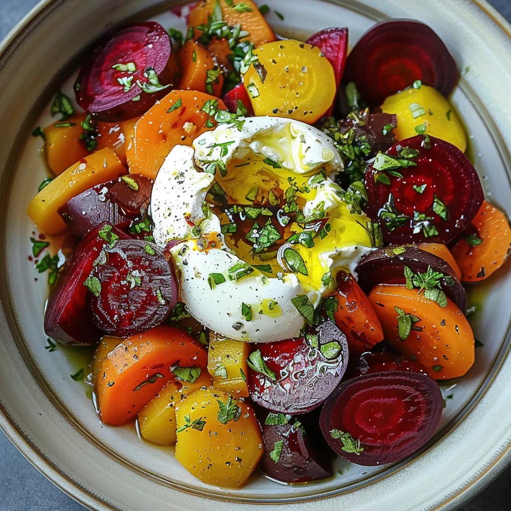 Salade de Carottes avec Burrata Crémeuse facile